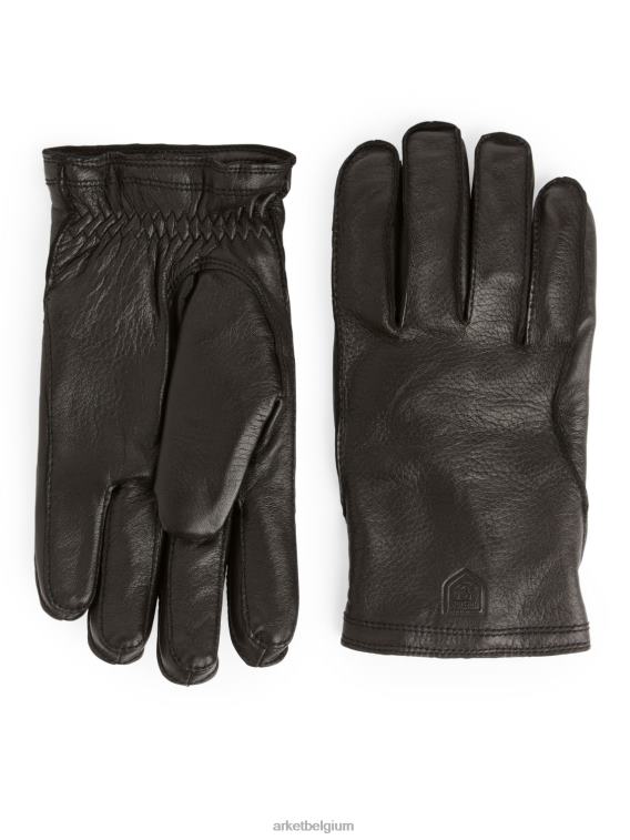 ARKET accessoires 0DXJP1322 zwart Hestra Hakon met fleece gevoerde leren handschoenen Heren - Image 1