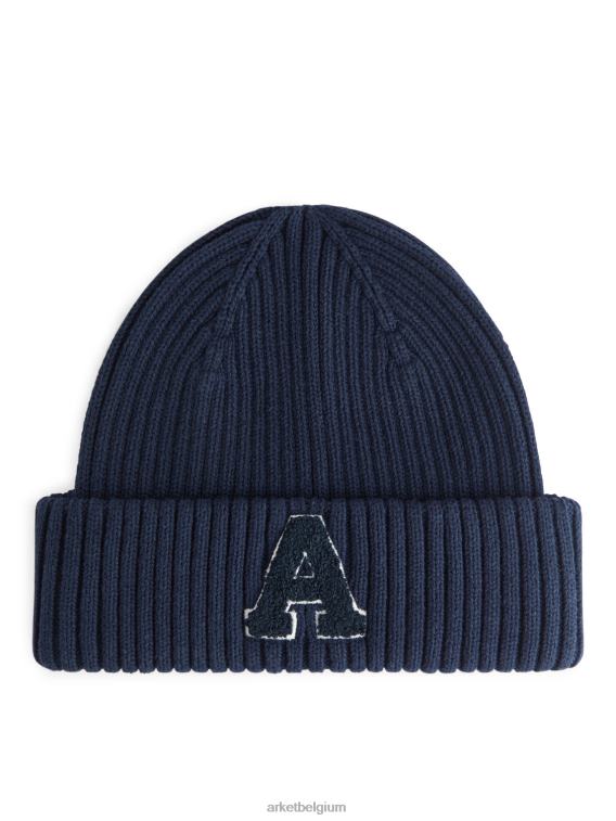 arket_accessoires_0dxjp1649_donkerblauw_geribbelde_muts_kinderen.jpeg ARKET accessoires 0DXJP1649 donkerblauw geribbelde muts kinderen - Image 1