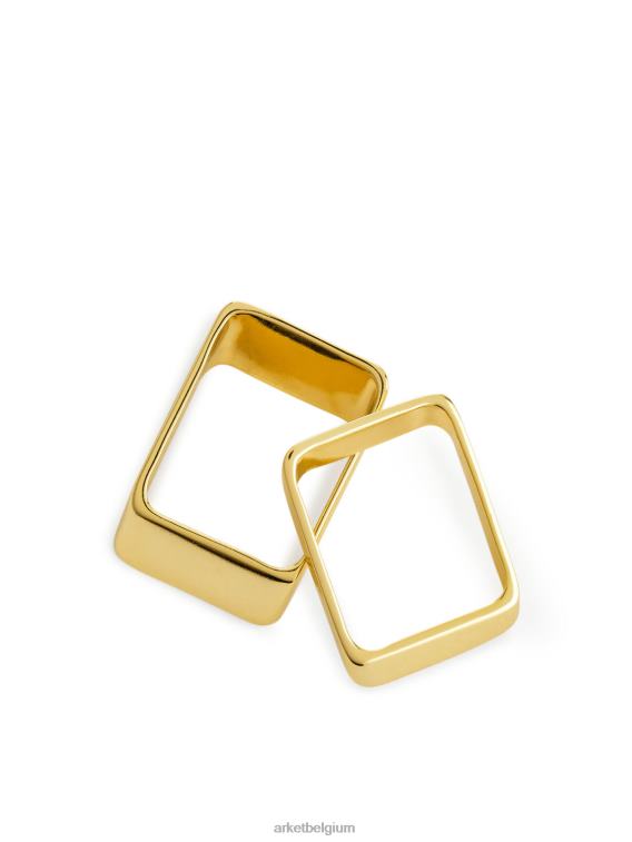 arket_accessoires_0dxjp800_goud_vergulde_ringen_set_van_2_vrouwen.jpeg ARKET accessoires 0DXJP800 goud vergulde ringen set van 2 vrouwen - Image 1