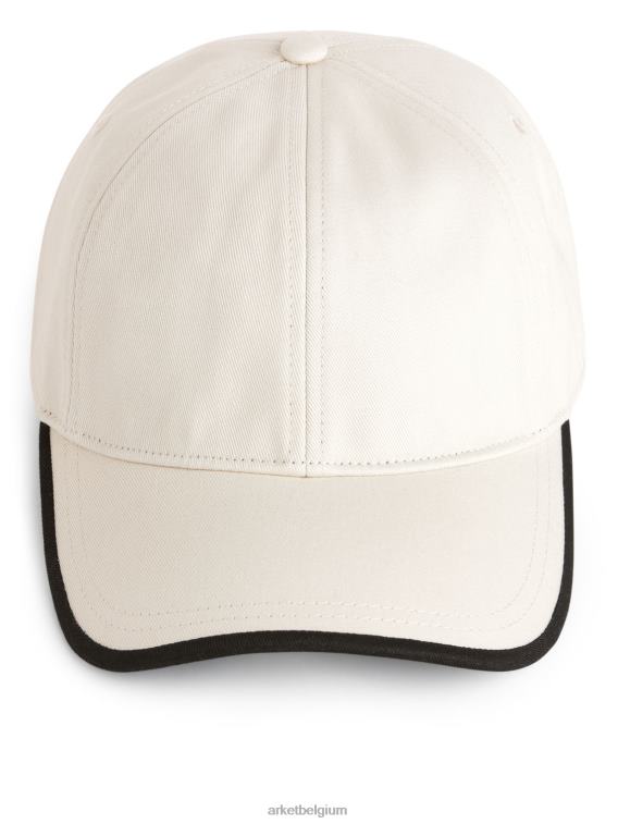 ARKET accessoires 0DXJP822 gebroken wit/zwart pet van katoenen twill vrouwen - Image 2