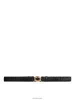 ARKET accessoires 0DXJP825 zwart gekreukelde leren riem vrouwen