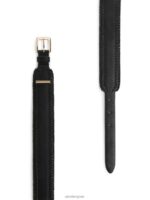 ARKET accessoires 0DXJP832 zwart leren riem met zweepsteek vrouwen - Image 3