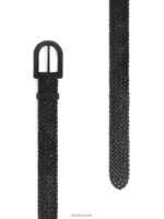 ARKET accessoires 0DXJP837 zwart gevlochten leren riem vrouwen - Image 2