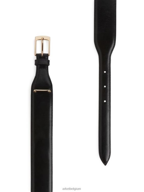 ARKET accessoires 0DXJP838 zwart leren riem met hoge taille vrouwen - Image 2