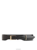 ARKET accessoires 0DXJP838 zwart leren riem met hoge taille vrouwen