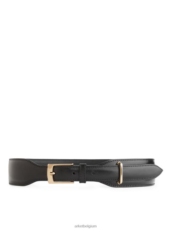ARKET accessoires 0DXJP838 zwart leren riem met hoge taille vrouwen - Image 1