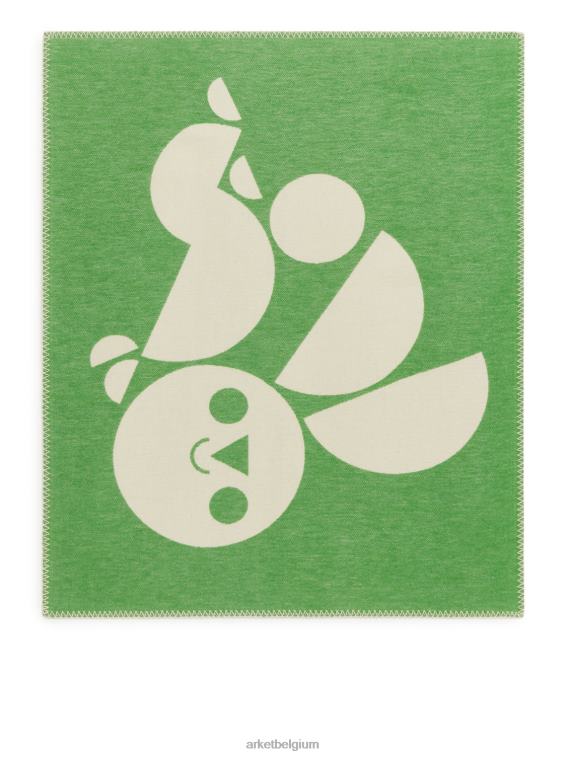 arket_huishoudartikelen_0dxjp1745_groen_wit_katoenen_deken_in_artiesteneditie_unisex.jpeg ARKET huishoudartikelen 0DXJP1745 groen Wit katoenen deken in artiesteneditie unisex - Image 1
