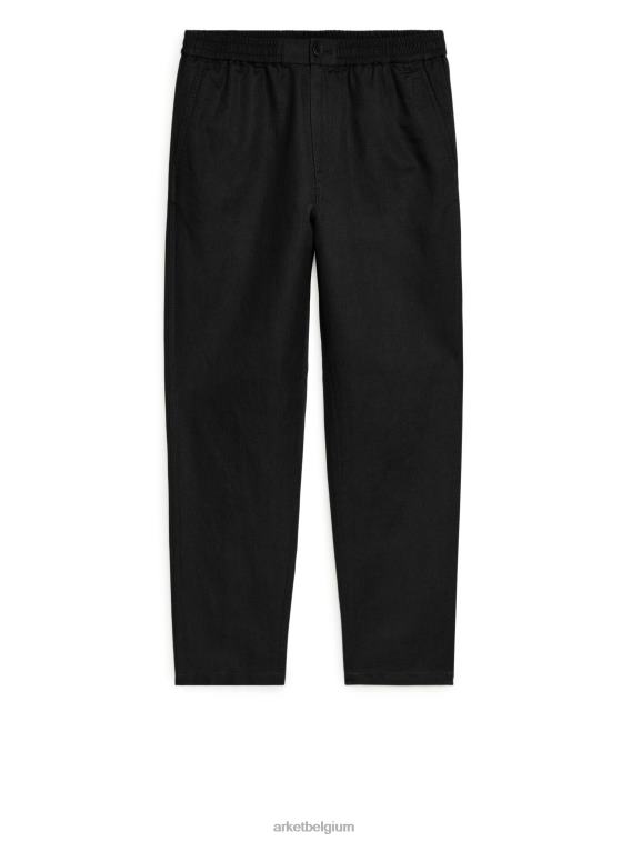 arket_kleding_0dxjp1053_zwart_linnen_broek_met_trekkoord_heren.jpeg ARKET kleding 0DXJP1053 zwart linnen broek met trekkoord Heren - Image 1