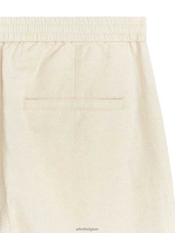 ARKET kleding 0DXJP1054 licht beige linnen broek met trekkoord Heren - Image 7