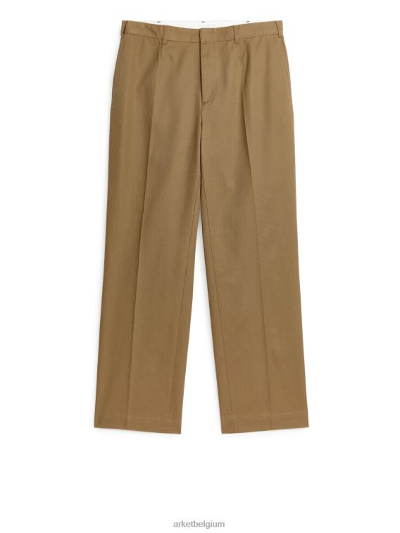 ARKET kleding 0DXJP1067 bruin op maat gemaakte wijde broek Heren - Image 1