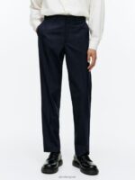 ARKET kleding 0DXJP1075 donkerblauw slanke broek van hopzakwol Heren - Image 3