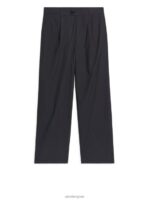 ARKET kleding 0DXJP1078 zwart losvallende katoenen broek Heren