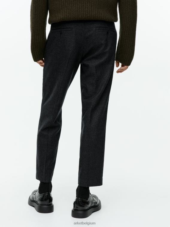 ARKET kleding 0DXJP1083 grijs gemêleerd cropped, taps toelopende wollen broek Heren - Image 3