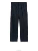 ARKET kleding 0DXJP1084 donkerblauw wijde wollen broek Heren