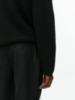 ARKET kleding 0DXJP1087 zwart cropped, taps toelopende wollen broek Heren - Image 3