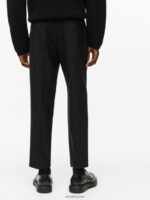 ARKET kleding 0DXJP1087 zwart cropped, taps toelopende wollen broek Heren - Image 4