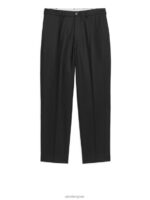 ARKET kleding 0DXJP1087 zwart cropped, taps toelopende wollen broek Heren - Image 5