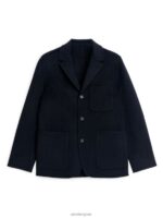 ARKET kleding 0DXJP1149 donkerblauw Double-face wollen blazer Heren