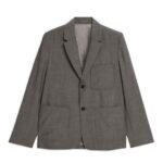 ARKET kleding 0DXJP1155 grijs lichtgewicht utility-wollen blazer Heren