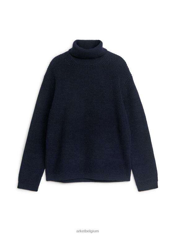 ARKET kleding 0DXJP1180 donkerblauw trui van zware wol met col Heren - Image 1