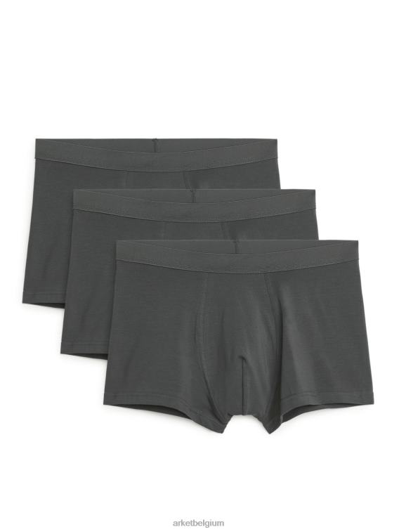 ARKET kleding 0DXJP1231 donker grijs Pima katoenen boxershort, set van 3 Heren - Image 6