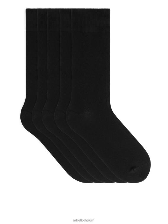 ARKET kleding 0DXJP1249 zwart supima katoenen effen sokken 5 paar Heren - Image 1