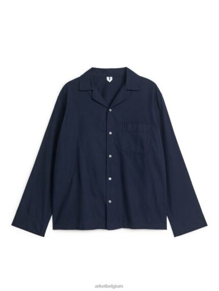 ARKET kleding 0DXJP1250 donkerblauw flanellen pyjamashirt Heren