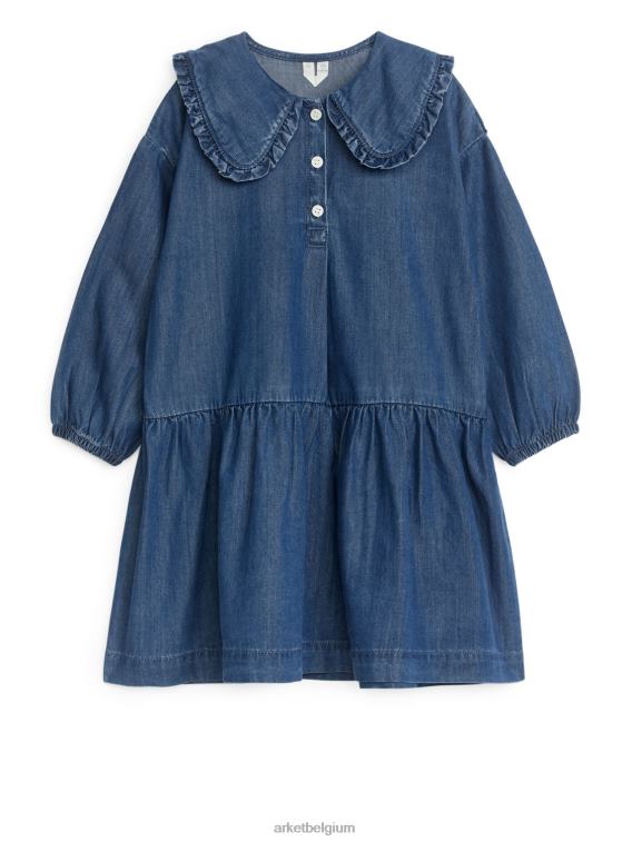 arket_kleding_0dxjp1373_blauw_flanellen_jurk_met_ruches_kinderen.jpeg ARKET kleding 0DXJP1373 blauw flanellen jurk met ruches kinderen - Image 1