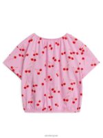ARKET kleding 0DXJP1463 roze/rood volumineuze jersey top met plooien kinderen - Image 2