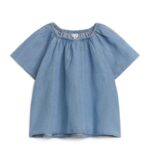 ARKET kleding 0DXJP1464 blauw verzamelde bovenkant kinderen