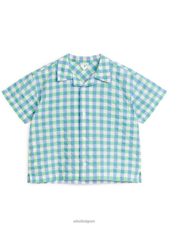 arket_kleding_0dxjp1468_blauw_groen_ruit_shirt_met_korte_mouwen_kinderen.jpeg ARKET kleding 0DXJP1468 blauw/groen/ruit shirt met korte mouwen kinderen - Image 1
