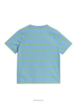 ARKET kleding 0DXJP1474 blauw/neongroen gestreept t-shirt kinderen - Image 2