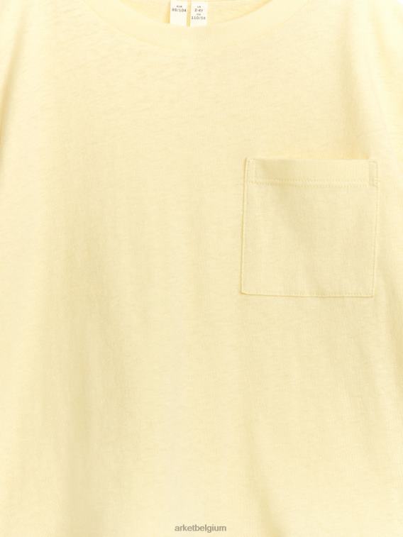 ARKET kleding 0DXJP1479 stoffig geel losvallend T-shirt van linnenmix kinderen - Image 3