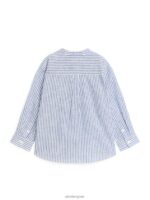 ARKET kleding 0DXJP1484 blauw/streep henley linnen overhemd kinderen - Image 2