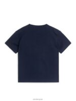 ARKET kleding 0DXJP1493 donkerblauw T-shirt met ronde hals kinderen - Image 4
