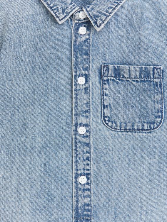 ARKET kleding 0DXJP1495 stoffig blauw spijkerblouse met korte mouwen kinderen - Image 3