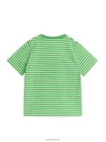 ARKET kleding 0DXJP1501 groen Wit gestreept t-shirt kinderen - Image 2