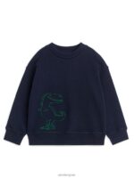ARKET kleding 0DXJP1503 blauw groen geborduurd sweatshirt kinderen