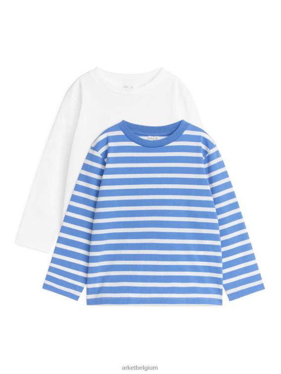 ARKET kleding 0DXJP1504 wit Blauw T-shirt met lange mouwen, set van 2 kinderen - Image 1