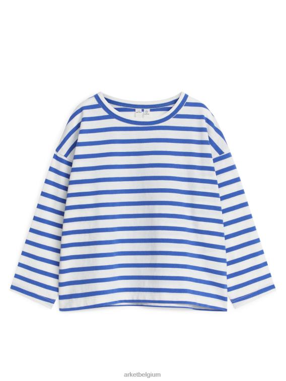 ARKET kleding 0DXJP1513 wit/helderblauw oversized t-shirt met lange mouwen kinderen - Image 1