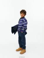 ARKET kleding 0DXJP1516 donkerblauw/gebroken wit ontspannen sweatshirt kinderen - Image 2