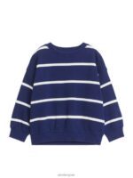 ARKET kleding 0DXJP1516 donkerblauw/gebroken wit ontspannen sweatshirt kinderen - Image 4