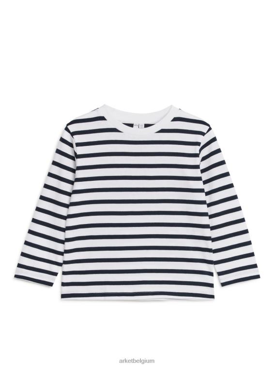ARKET kleding 0DXJP1518 donkerblauw/beige T-shirt met lange mouwen, set van 2 kinderen - Image 2