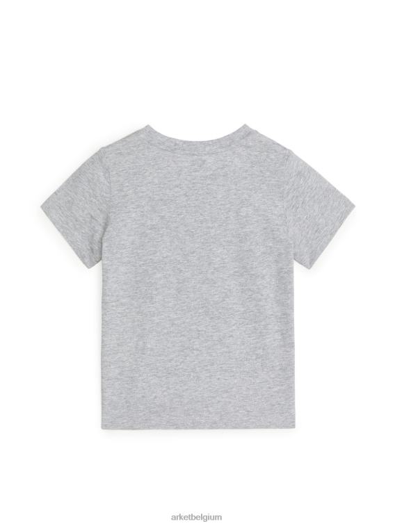 ARKET kleding 0DXJP1531 grijs gemêleerd T-shirt met ronde hals kinderen - Image 2