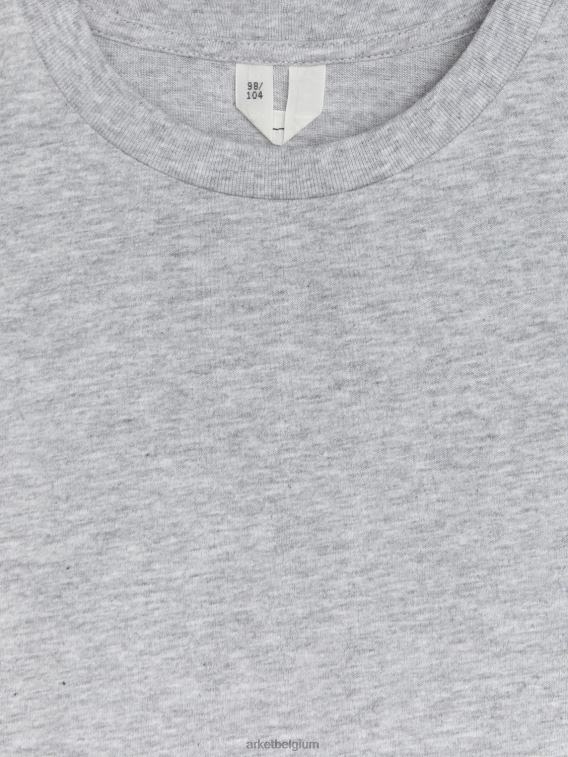 ARKET kleding 0DXJP1531 grijs gemêleerd T-shirt met ronde hals kinderen - Image 3