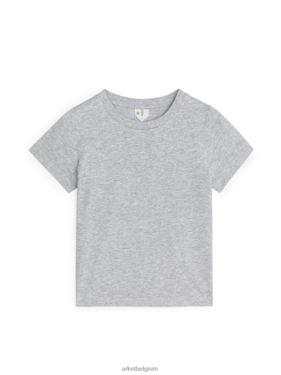 ARKET kleding 0DXJP1531 grijs gemêleerd T-shirt met ronde hals kinderen - Image 1