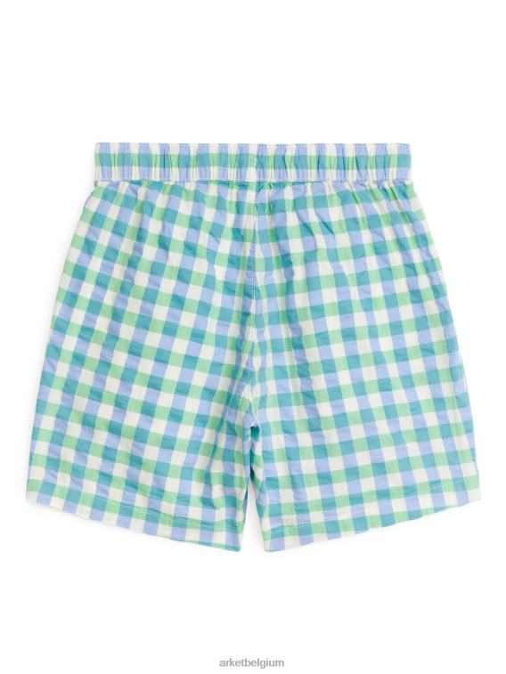 ARKET kleding 0DXJP1557 groen/blauw/wit seersucker korte broek kinderen - Image 2