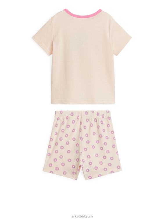 ARKET kleding 0DXJP1664 licht oranje/bloem korte jersey pyjamaset kinderen - Image 2