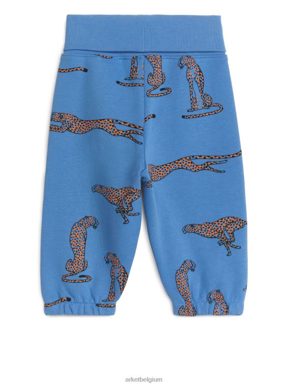 ARKET kleding 0DXJP1684 blauw/cheetah joggingbroek van jersey met omslag kinderen - Image 2