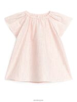 ARKET kleding 0DXJP1720 gebroken wit/oranje linnen katoenen jurk kinderen